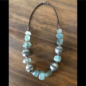 925 Silver Chunky Sea Glass Necklace